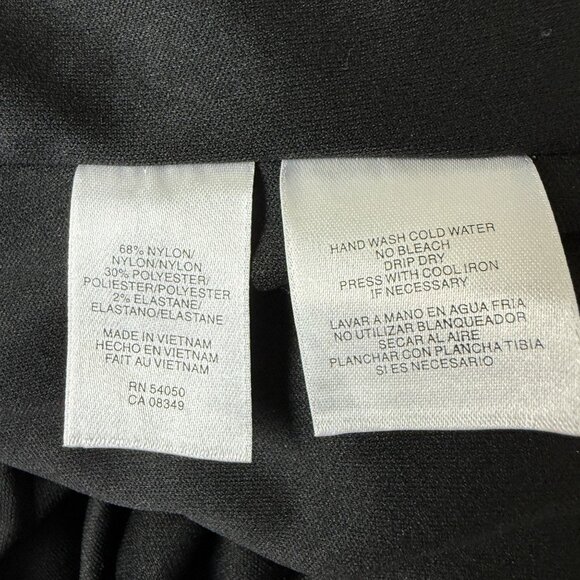 Evan-Picone Cowl Neck Dress Sz 16 Short Sleeve Ruched Zigzag Black Gold - Picture 8 of 8